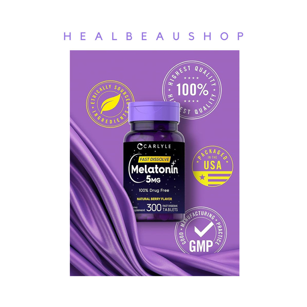 Carlyle Melatonin 5mg Berry – 300 Fast-Dissolve Tablets | Sleep & Relaxation Support | Original USA Product