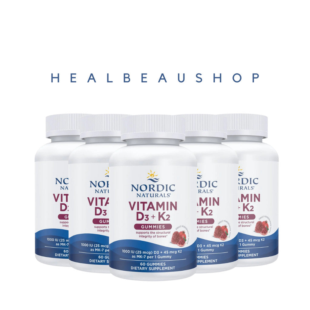 Nordic Naturals Kids Vitamin D3 + K2 Gummies – 1000 IU D3 & 45 mcg K2 | Bone & Growth Support | 60 Gummies | Original USA Product