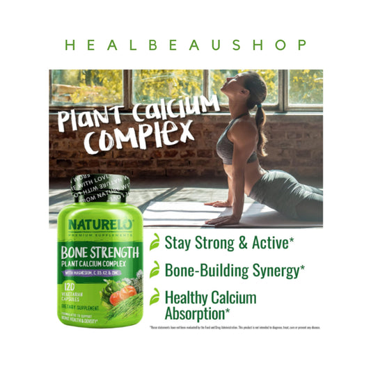 Bone Strength – Plant-Based Calcium, Magnesium, D3, K2 & Zinc | Advanced Bone Health Support | Original USA Product