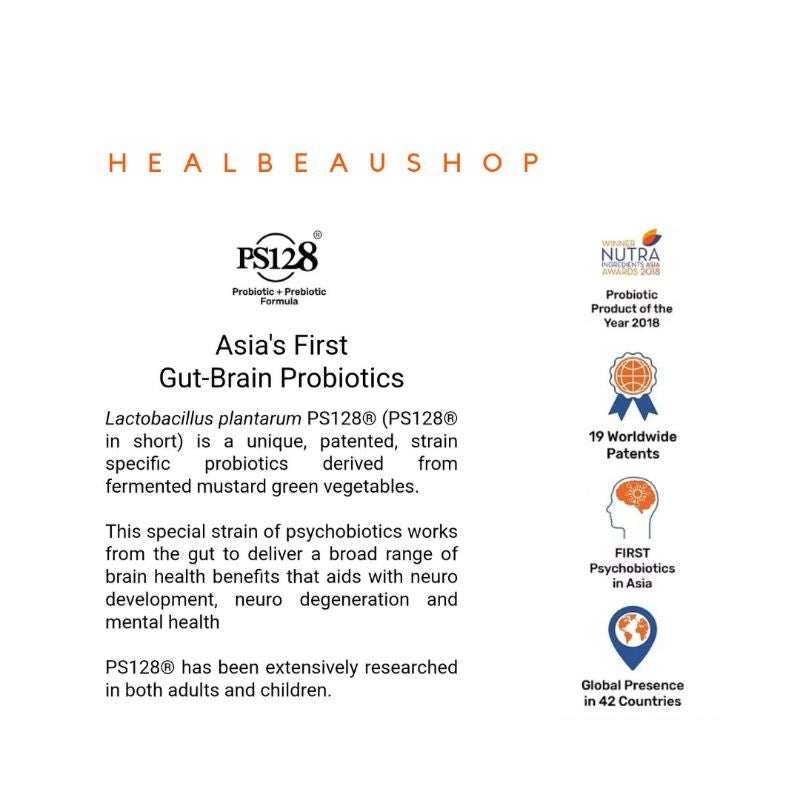 Nuva 128 Happiness Probiotic PS128® – 30 Capsules | Gut-Brain & Emotional Wellness Support