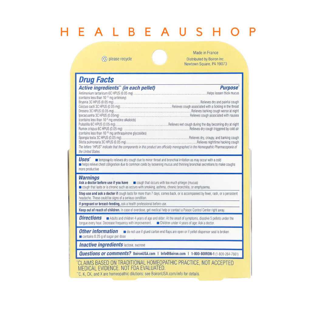 Boiron Chestal Kids – Children's Dry & Mucus Cough Relief Tablets | Homeopathic Formula