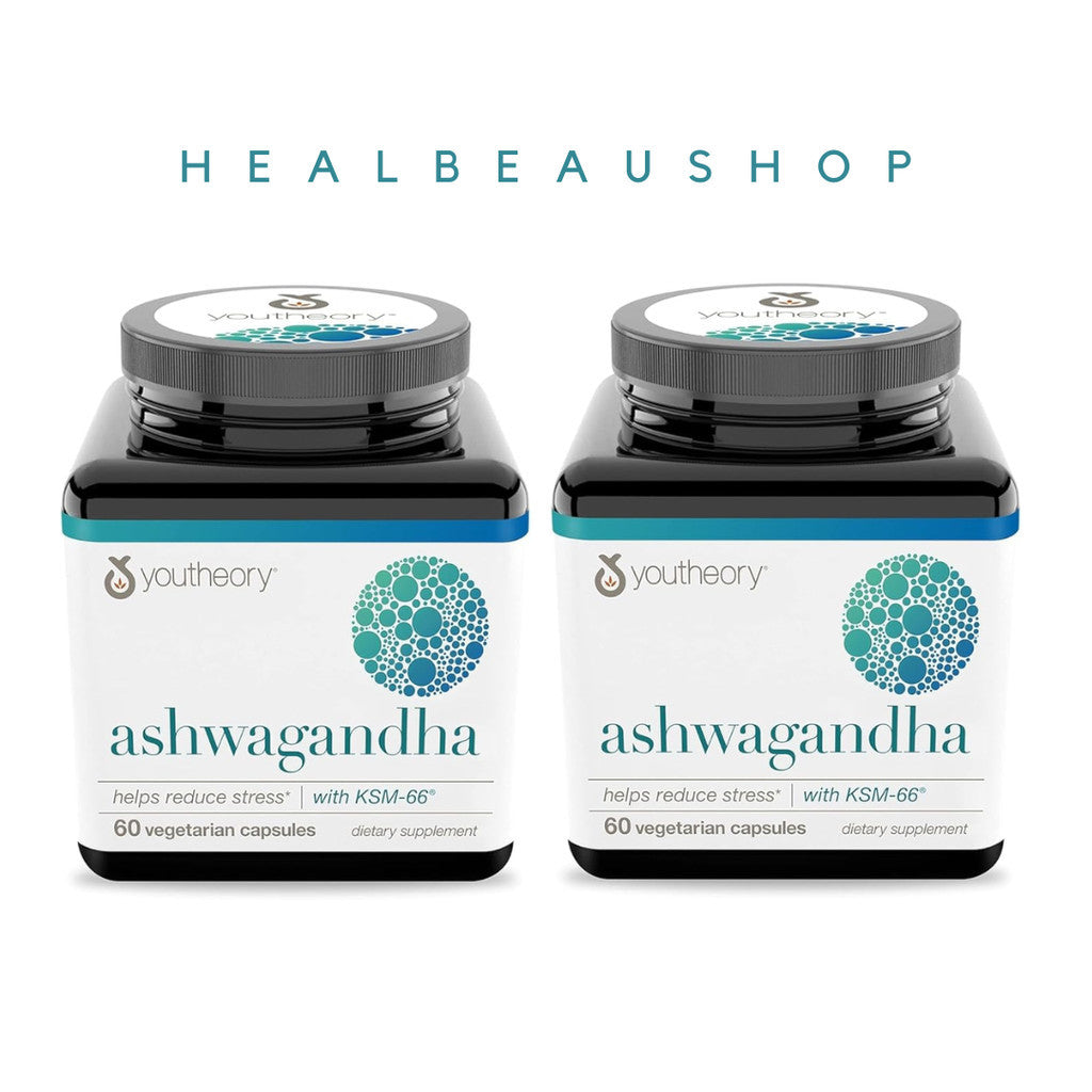 Youtheory Ashwagandha KSM-66® – 60 Vegetarian Capsules | Stress, Mood & Cognitive Support | Original USA Product