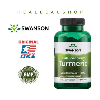 Swanson Full Spectrum® Turmeric (Curcumin) 720mg – Liver, Digestive & Antioxidant Support | Original USA Product