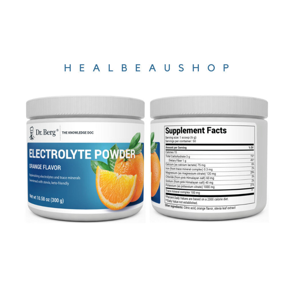 Dr. Berg Electrolyte Powder – 50 Servings | Potassium, Magnesium & Trace Minerals | Hydration & Daily Wellness Support | Original USA Product