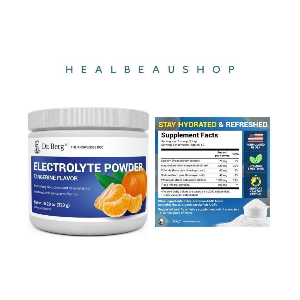 Dr. Berg Electrolyte Powder – 50 Servings | Potassium, Magnesium & Trace Minerals | Hydration & Daily Wellness Support | Original USA Product
