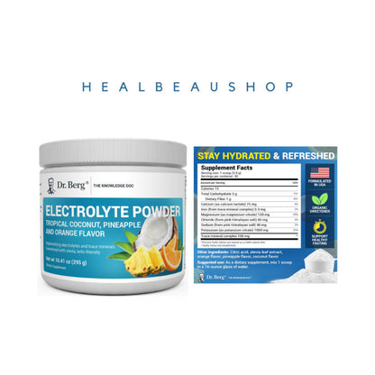 Dr. Berg Electrolyte Powder – 50 Servings | Potassium, Magnesium & Trace Minerals | Hydration & Daily Wellness Support | Original USA Product