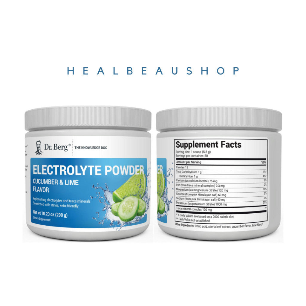 Dr. Berg Electrolyte Powder – 50 Servings | Potassium, Magnesium & Trace Minerals | Hydration & Daily Wellness Support | Original USA Product