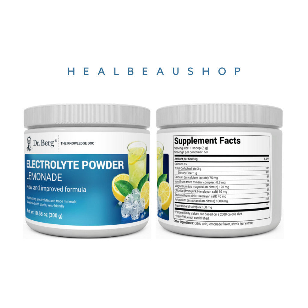 Dr. Berg Electrolyte Powder – 50 Servings | Potassium, Magnesium & Trace Minerals | Hydration & Daily Wellness Support | Original USA Product