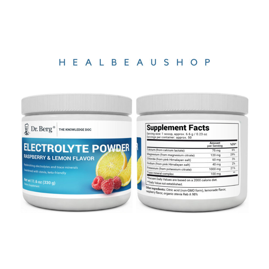 Dr. Berg Electrolyte Powder – 50 Servings | Potassium, Magnesium & Trace Minerals | Hydration & Daily Wellness Support | Original USA Product