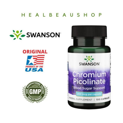 Swanson Chromium Picolinate 200mcg – Blood Sugar & Metabolic Support | Original USA Product