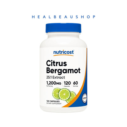 Nutricost Citrus Bergamot 1200mg – 120 Capsules | Cardiovascular & Cholesterol Support | Original USA Product