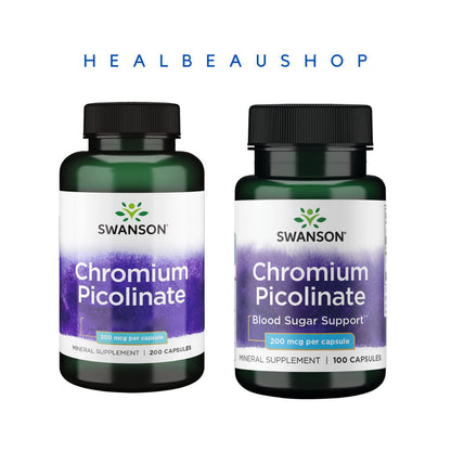 Swanson Chromium Picolinate 200mcg – Blood Sugar & Metabolic Support | Original USA Product