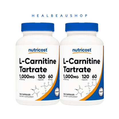 Nutricost L-Carnitine Tartrate 1000mg – 120 Capsules | Energy, Recovery & Performance Support | Original USA Product