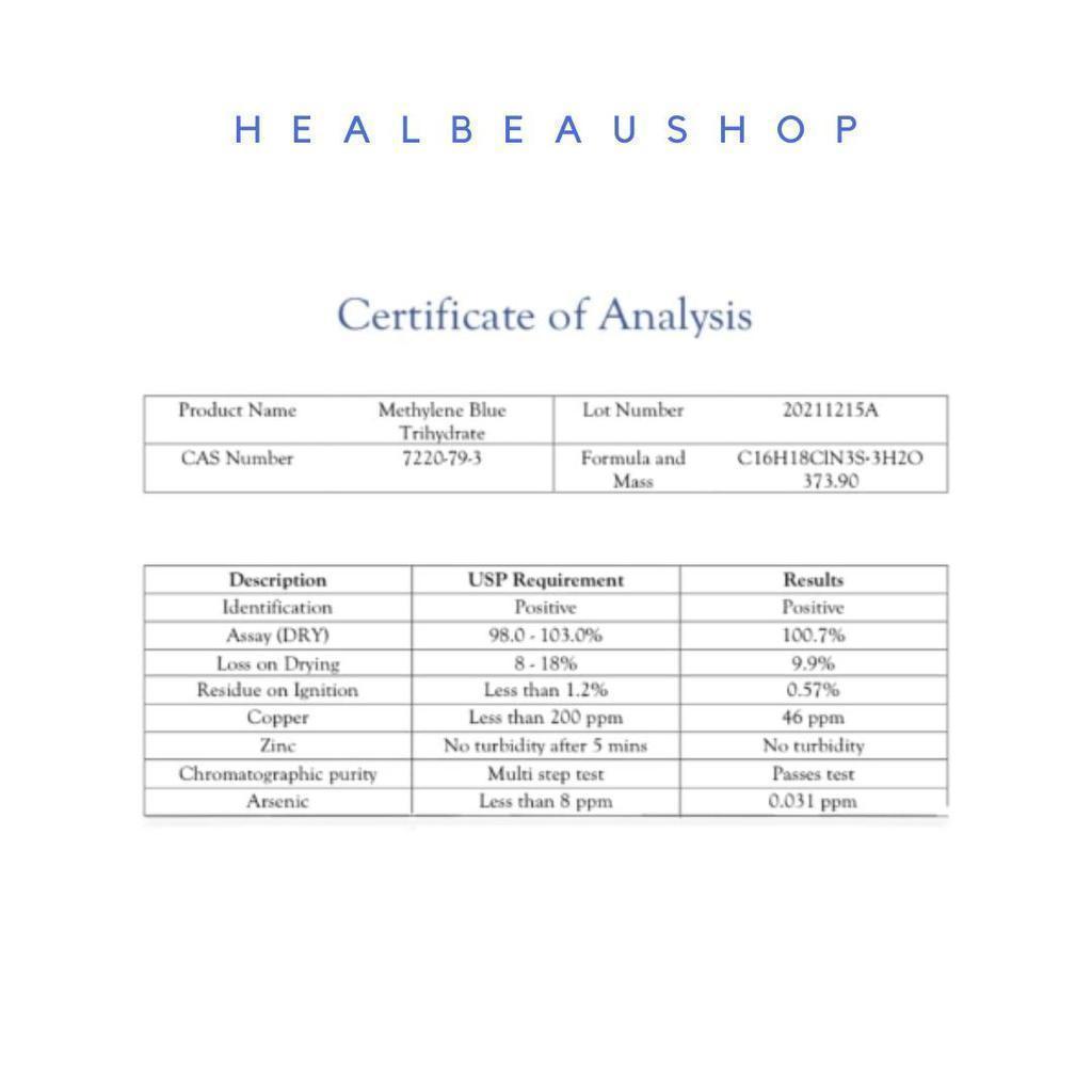 Methylene Blue 1% USP Grade – 50ml | High-Purity Laboratory Grade Solution | Original USA Product