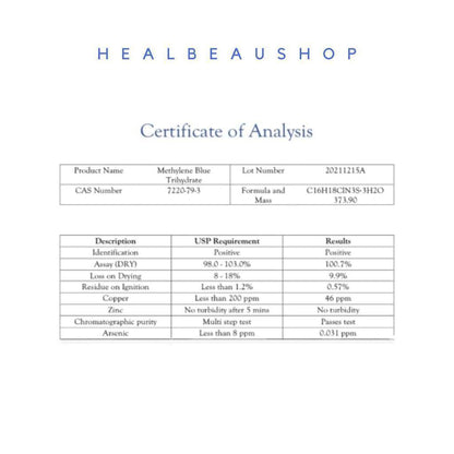 Methylene Blue 1% USP Grade – 50ml | High-Purity Laboratory Grade Solution | Original USA Product