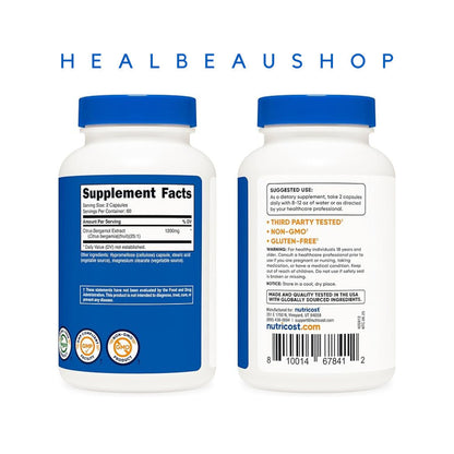 Nutricost Citrus Bergamot 1200mg – 120 Capsules | Cardiovascular & Cholesterol Support | Original USA Product