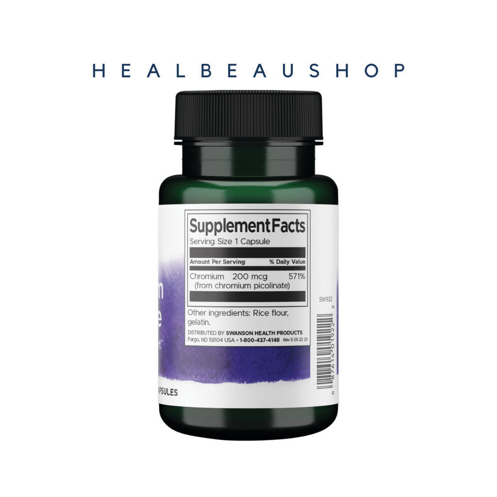 Swanson Chromium Picolinate 200mcg – Blood Sugar & Metabolic Support | Original USA Product