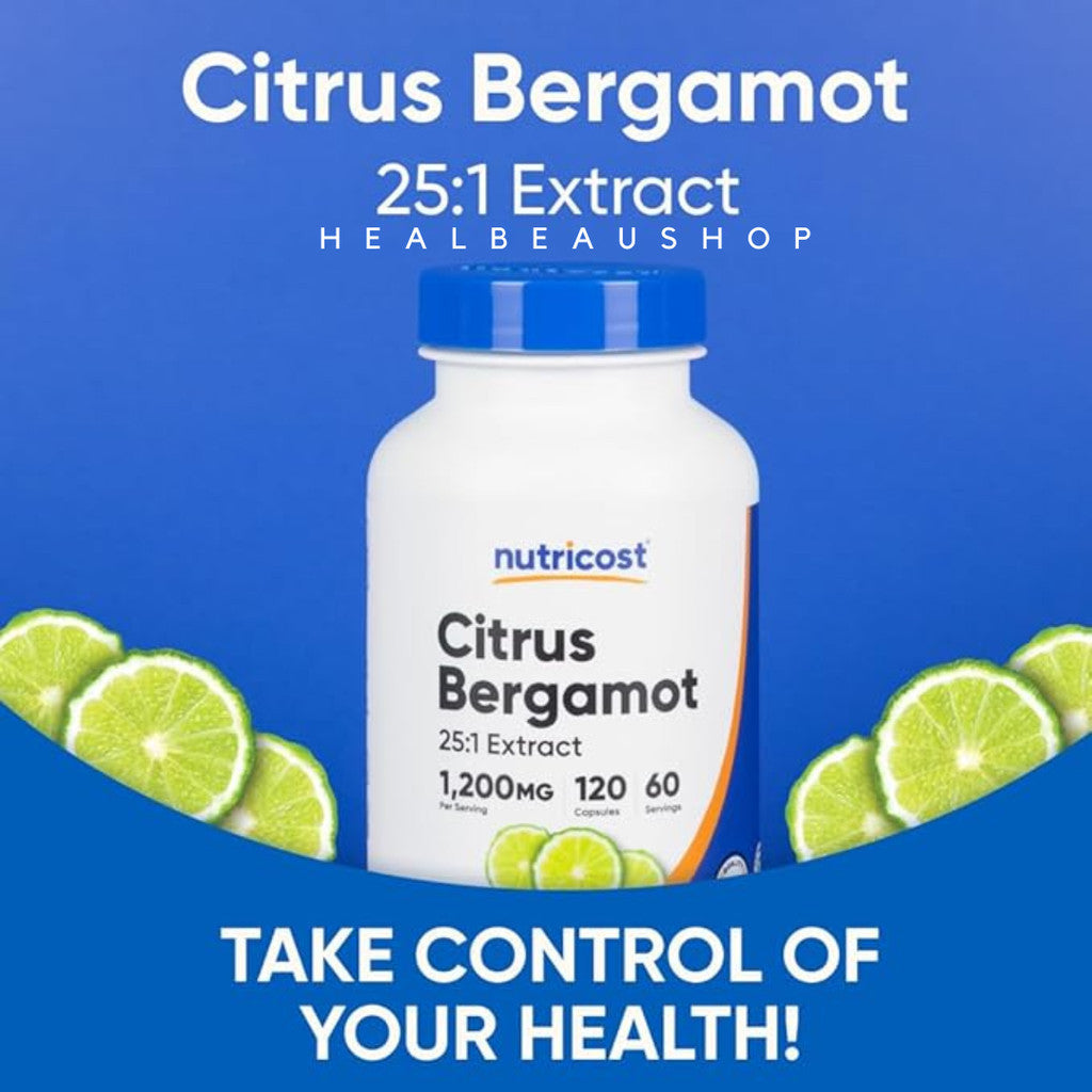Nutricost Citrus Bergamot 1200mg – 120 Capsules | Cardiovascular & Cholesterol Support | Original USA Product