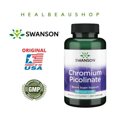 Swanson Chromium Picolinate 200mcg – Blood Sugar & Metabolic Support | Original USA Product