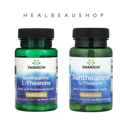Swanson Ultra Suntheanine® L-Theanine 100mg – 60 Vegetarian Capsules | Brain, Stress &amp; Calm Focus Support | Original USA Product