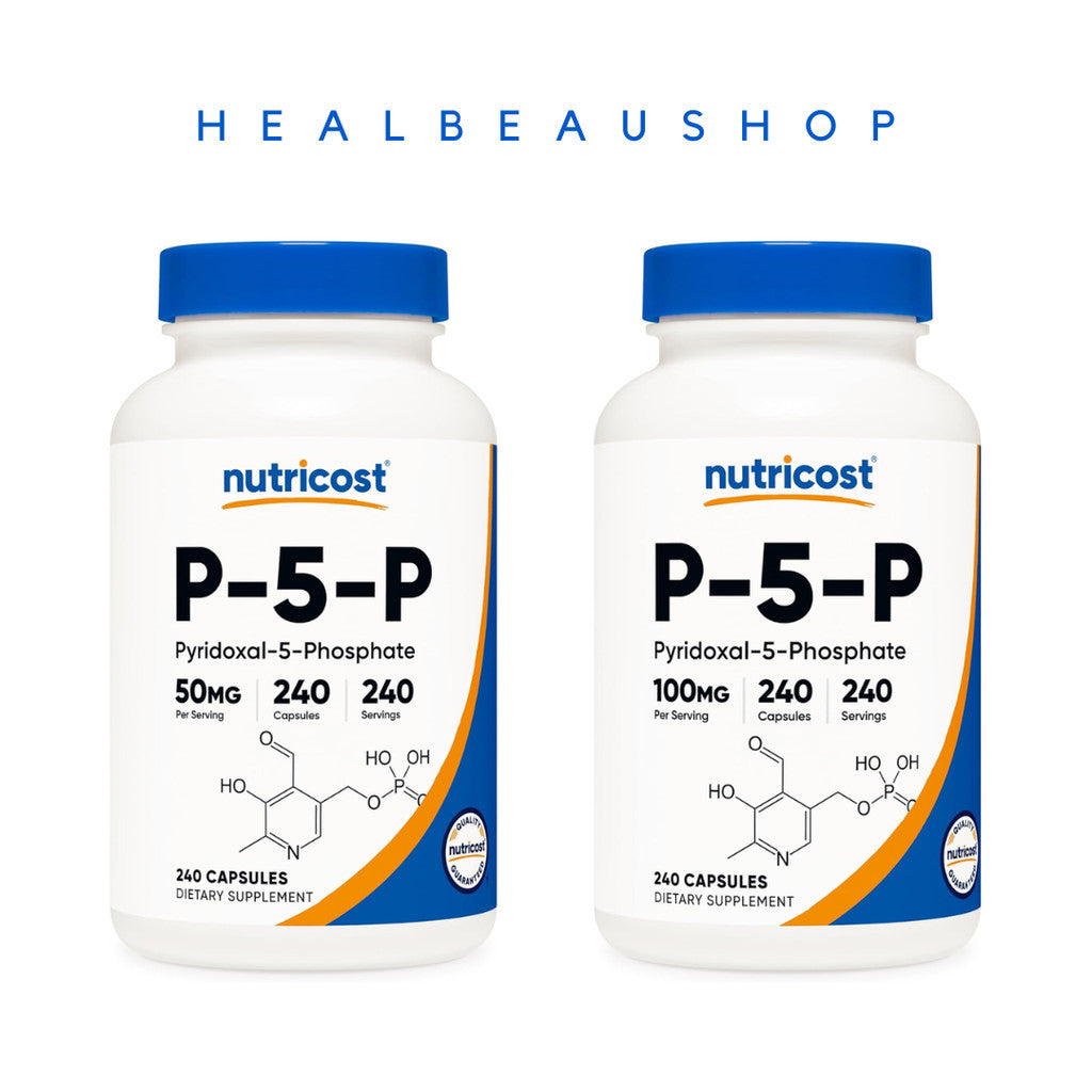 Nutricost P-5-P (Pyridoxal-5-Phosphate) 50mg – 240 Capsules | Active Vitamin B6 for Energy, Brain & Nervous System Support