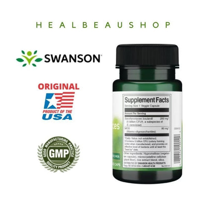 Swanson Saccharomyces Boulardii with MOS Prebiotic – 5 Billion CFU | Digestive, Gut & Immune Support | Original USA Product