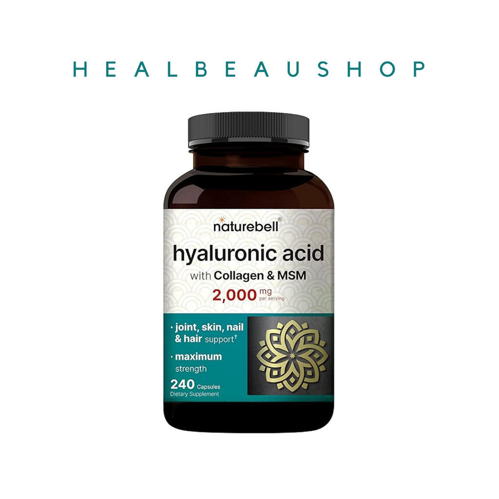 NatureBell Hyaluronic Acid 2000mg with MSM & Collagen – 240 Capsules | Skin, Joint & Beauty Support | Original USA Product