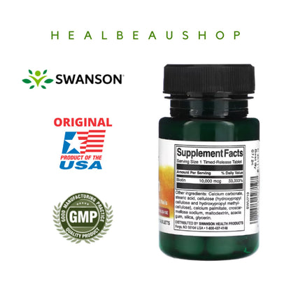 Swanson Biotin 5,000mcg / 10,000mcg – Hair, Skin & Nail Support | Original USA Product