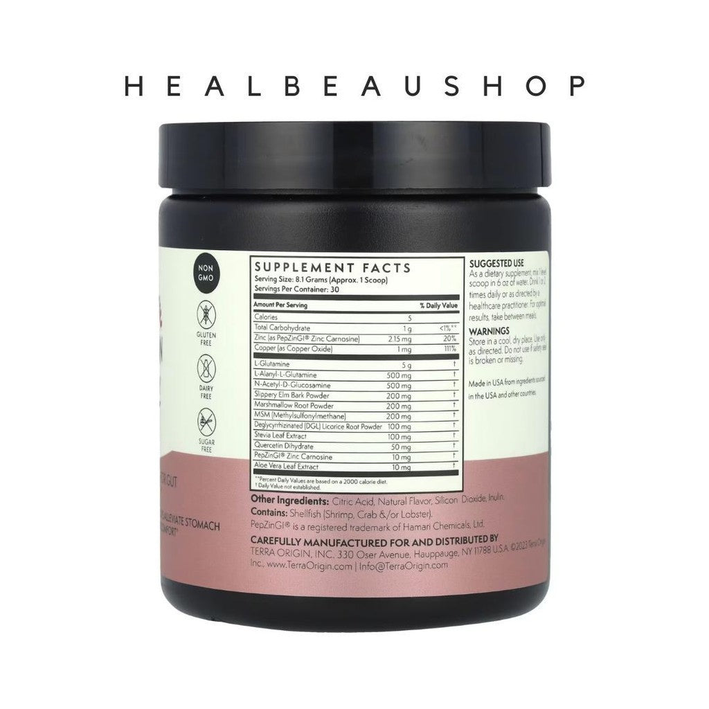 Terra Origin Healthy Gut Powder Peach Banana – 30 Servings | Advanced Digestive & Gut Health Support