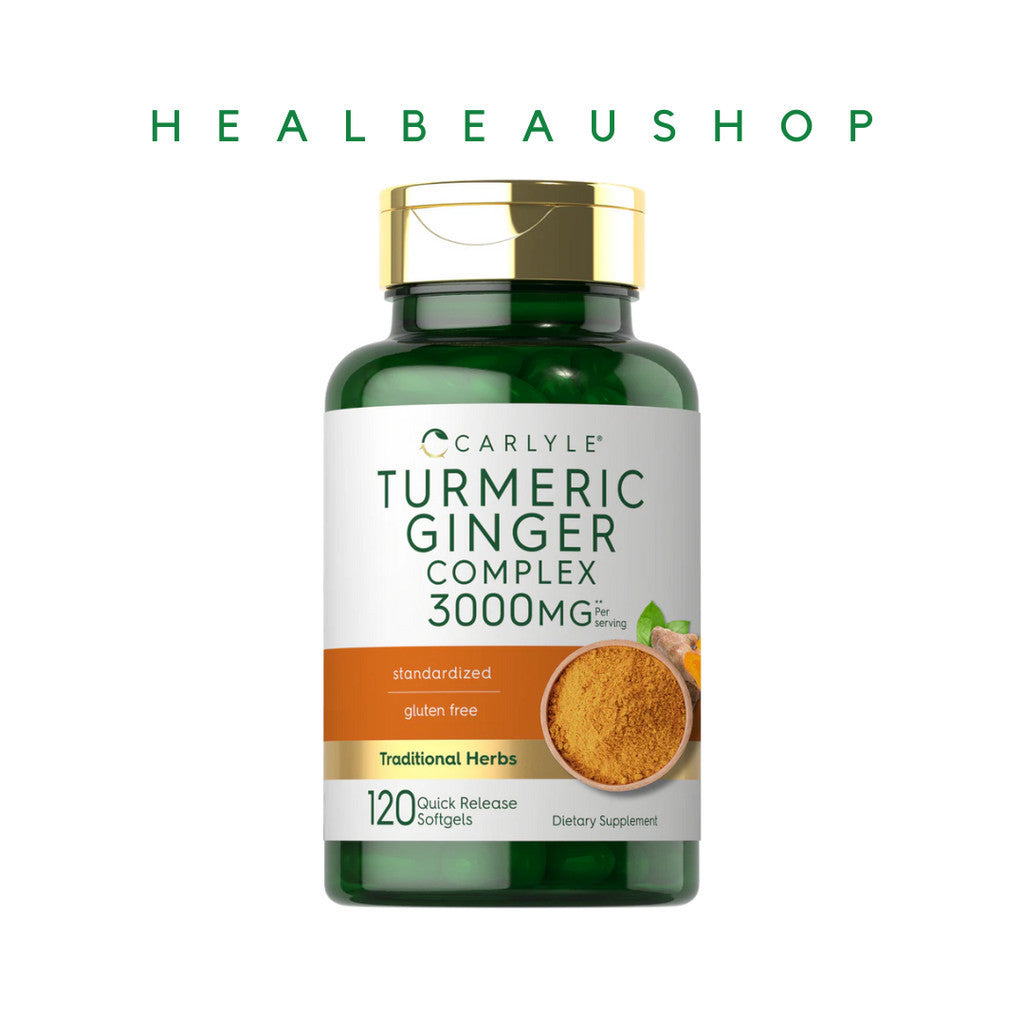 Carlyle Turmeric Curcumin Complex 1000mg / Turmeric Ginger Complex 3000mg – Antioxidant & Herbal Wellness Support | Original USA Product