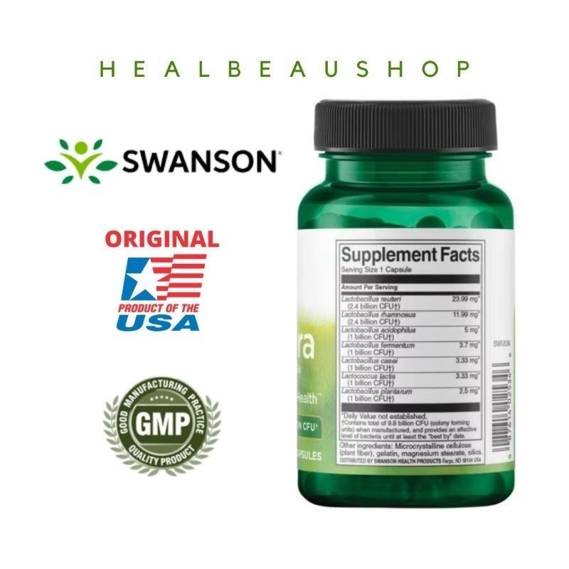 Swanson FemFlora Probiotic for Women – 9.8 Billion CFU | 60 Capsules | Women's Digestive & Feminine Health Support