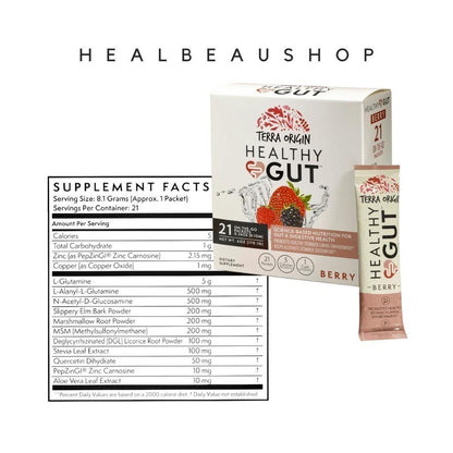 Terra Origin Healthy Gut Powder Peach Banana – 30 Servings | Advanced Digestive & Gut Health Support