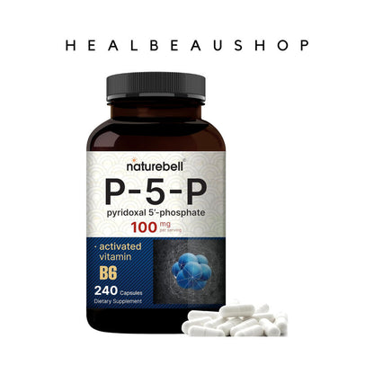 NatureBell P-5-P (Pyridoxal-5-Phosphate) 100mg – 240 Capsules | Active Vitamin B6 for Energy, Brain & Nervous System Support