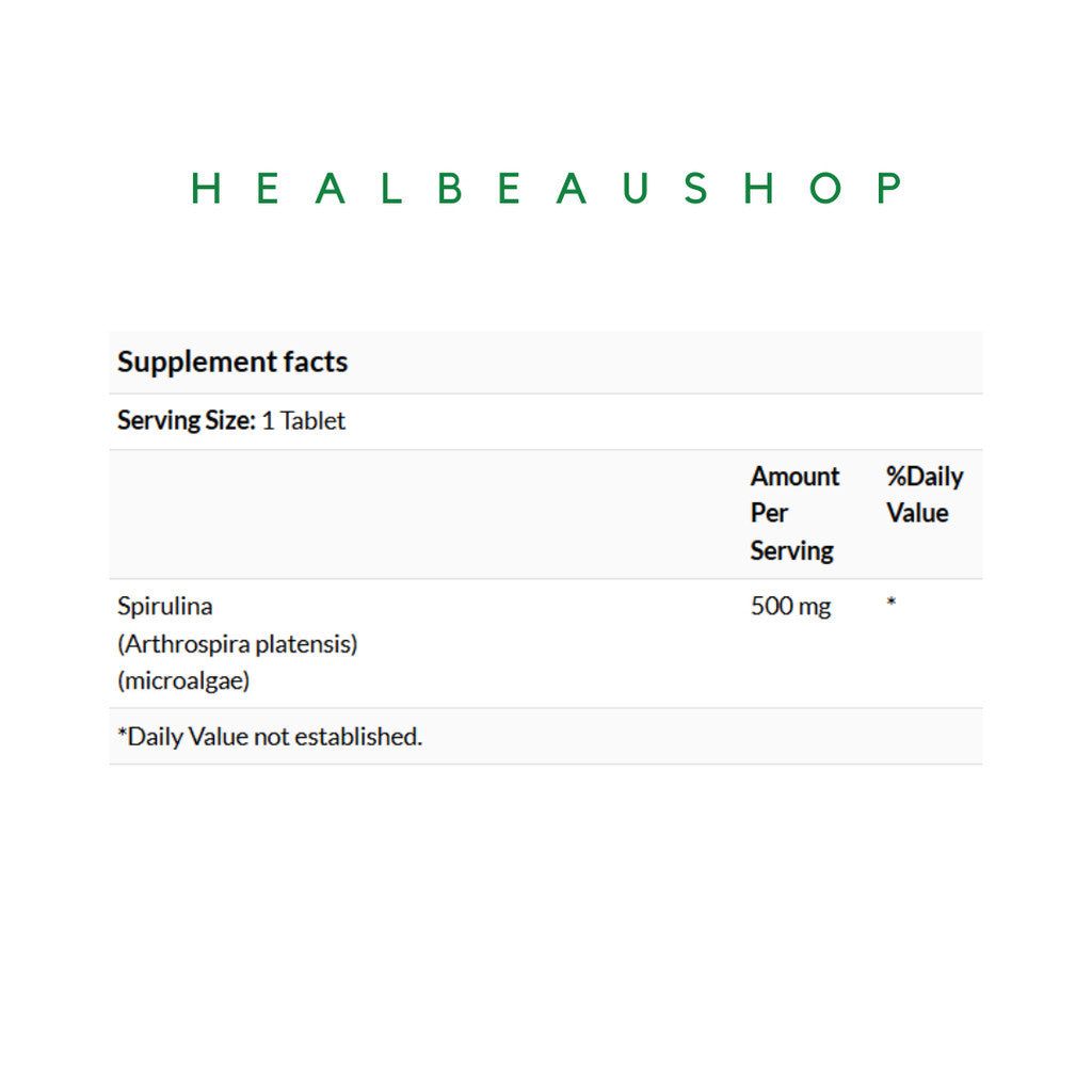 Swanson Spirulina 500mg – 180 Tablets | Superfood, Antioxidant & Daily Wellness Support