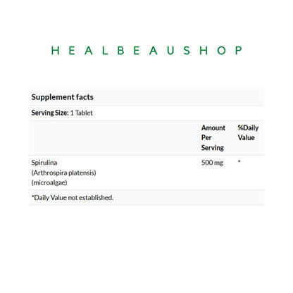 Swanson Spirulina 500mg – 180 Tablets | Superfood, Antioxidant & Daily Wellness Support