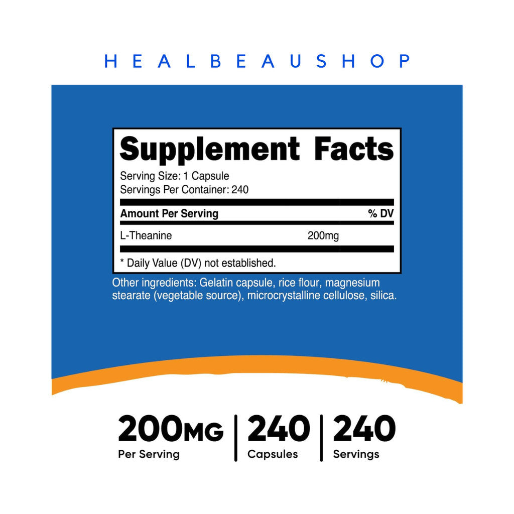 Nutricost L-Theanine 200mg – 240 Capsules | Relaxation, Stress & Sleep Support | Original USA Product