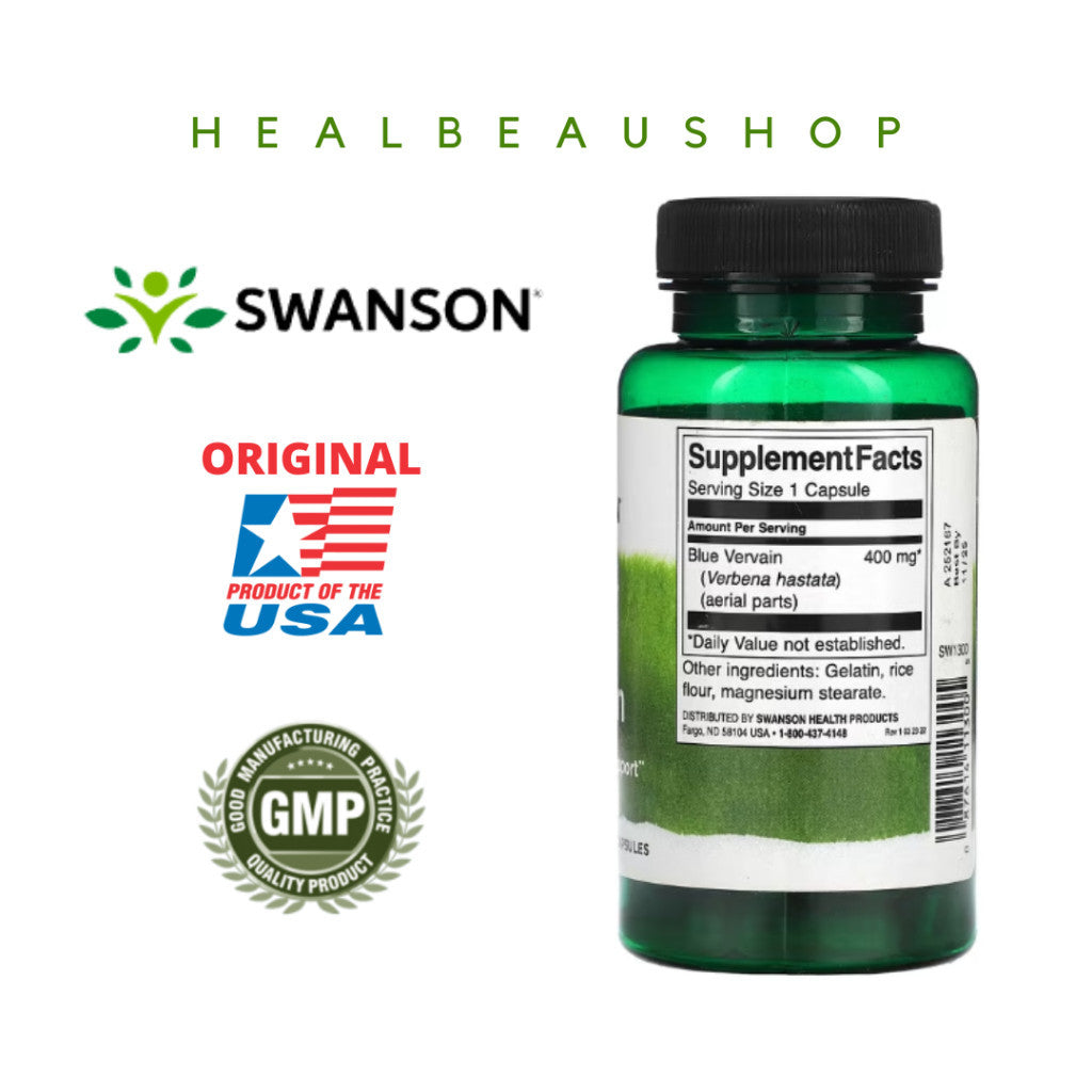 Swanson Blue Vervain 400mg – Herbal Mood & Stress Support | Original USA Product