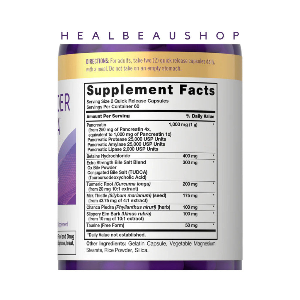 Carlyle Gallbladder Formula – 120 Capsules | Digestive Enzyme & Gallbladder Support Supplement