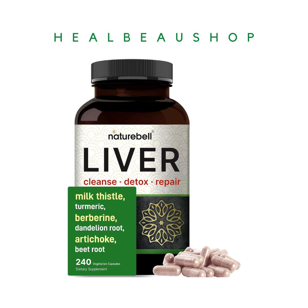 NatureBell Liver Detox – Milk Thistle, Turmeric, Dandelion Root & Beet Root | 240 Vegetarian Capsules | Liver Cleanse & Wellness Support | Original USA Product