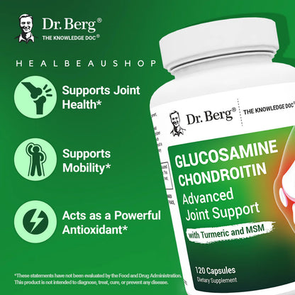 Dr. Berg Glucosamine Chondroitin MSM, Turmeric & Boswellia – 120 Capsules | Advanced Joint & Mobility Support | Original USA Product