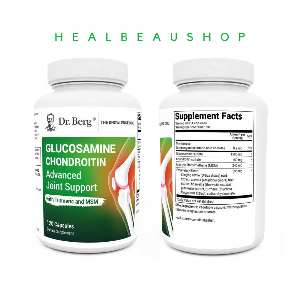 Dr. Berg Glucosamine Chondroitin MSM, Turmeric & Boswellia – 120 Capsules | Advanced Joint & Mobility Support | Original USA Product