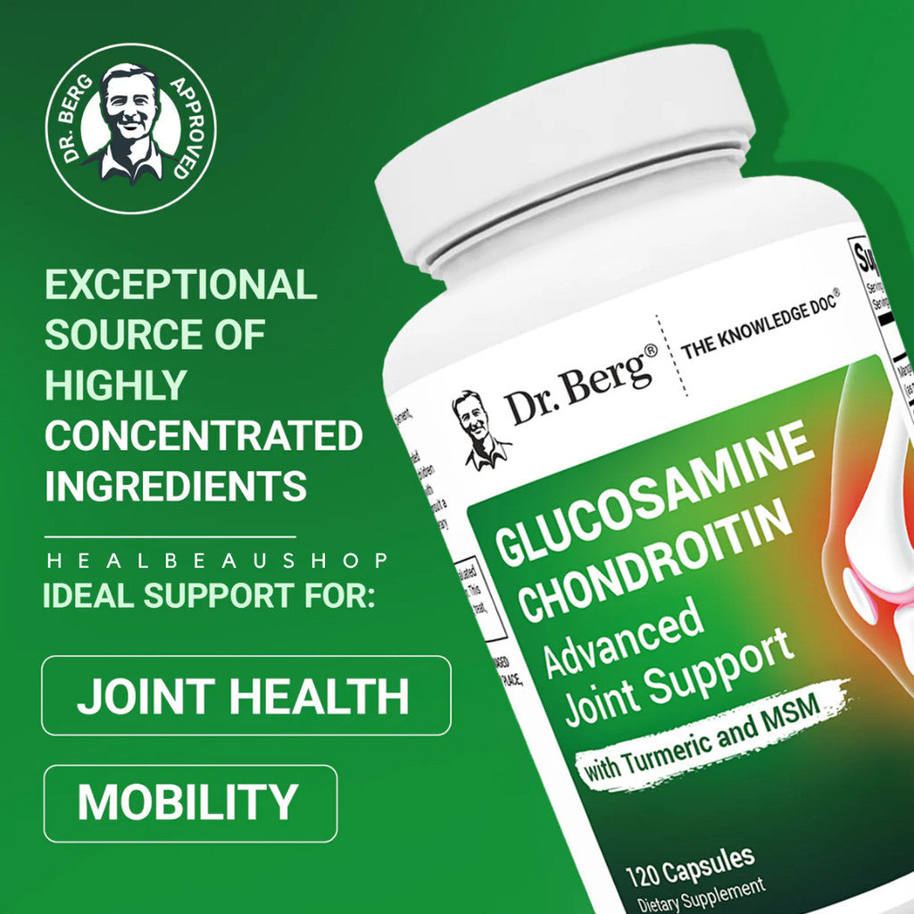 Dr. Berg Glucosamine Chondroitin MSM, Turmeric & Boswellia – 120 Capsules | Advanced Joint & Mobility Support | Original USA Product
