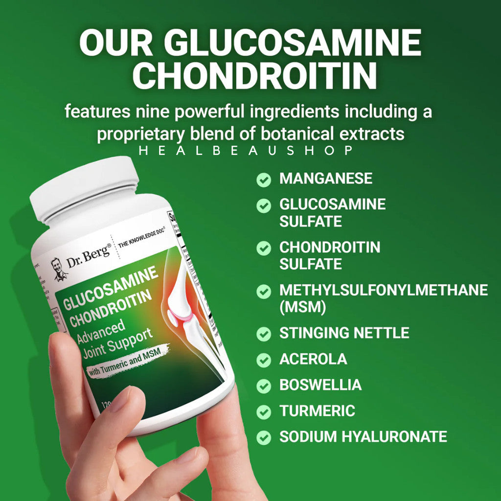 Dr. Berg Glucosamine Chondroitin MSM, Turmeric & Boswellia – 120 Capsules | Advanced Joint & Mobility Support | Original USA Product