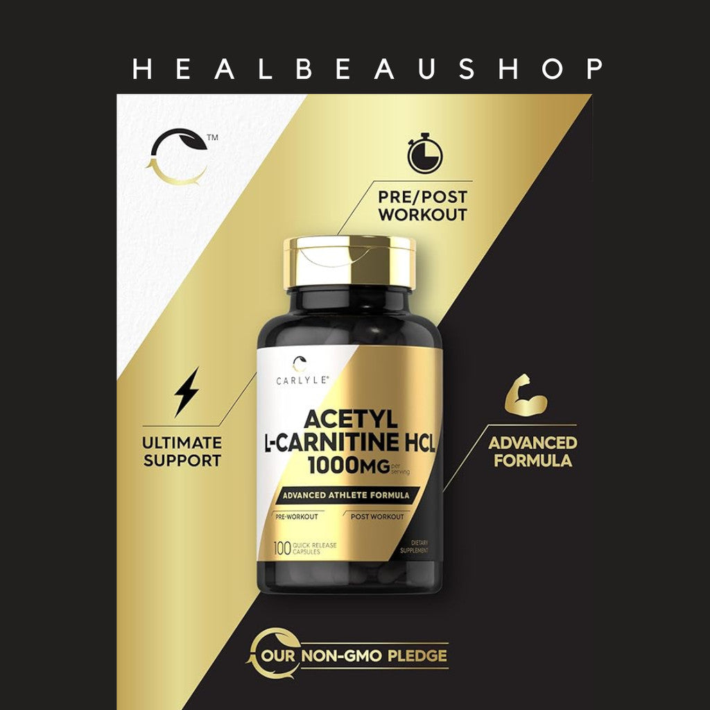 Carlyle Acetyl L-Carnitine HCl (ALCAR) 1000mg – Energy, Metabolism & Cognitive Support | Original USA Product