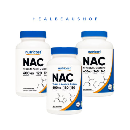 Nutricost NAC (N-Acetyl L-Cysteine) 600mg – Vegan Formula | Antioxidant, Liver & Cellular Health Support | Original USA Product