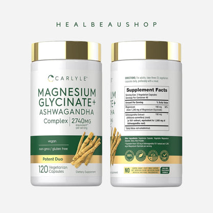 Carlyle Magnesium Glycinate + Ashwagandha – Relaxation, Sleep & Stress Support | Original USA Product