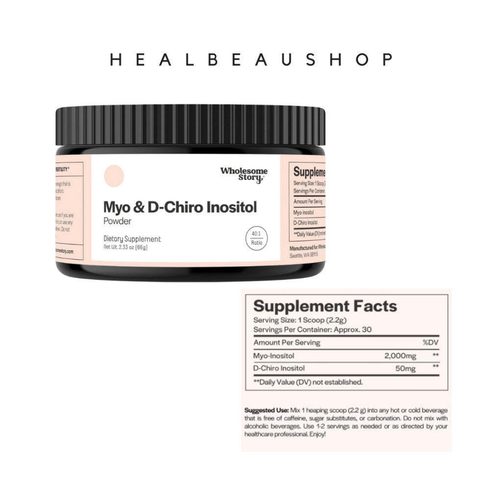 Wholesome Story Myo-Inositol & D-Chiro Inositol 40:1 with MTHF Folate & Vitamin D3 – Hormone, Ovarian & Reproductive Health Support | Original USA Product