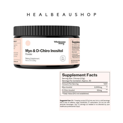 Wholesome Story Myo-Inositol & D-Chiro Inositol 40:1 with MTHF Folate & Vitamin D3 – Hormone, Ovarian & Reproductive Health Support | Original USA Product