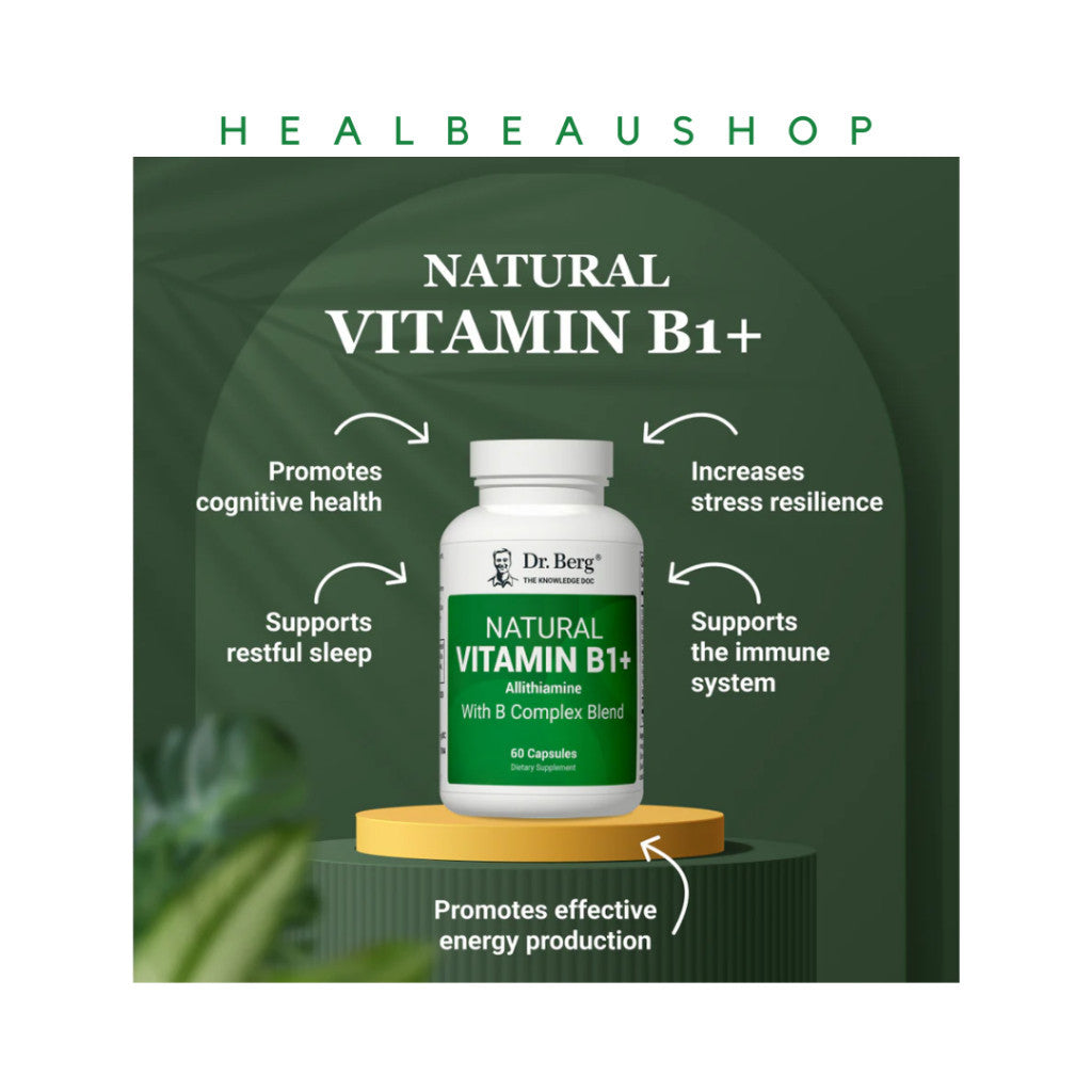 Dr. Berg Natural Vitamin B1+ (Allithiamine) – Advanced B-Complex & Magnesium Support