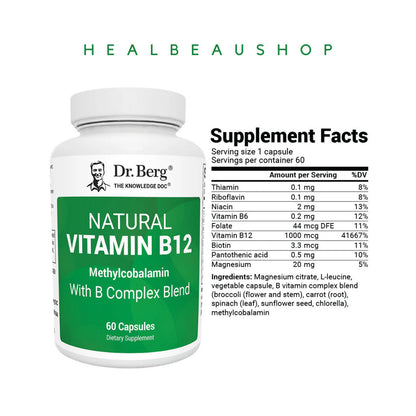Dr. Berg Natural Vitamin B1+ (Allithiamine) – Advanced B-Complex & Magnesium Support
